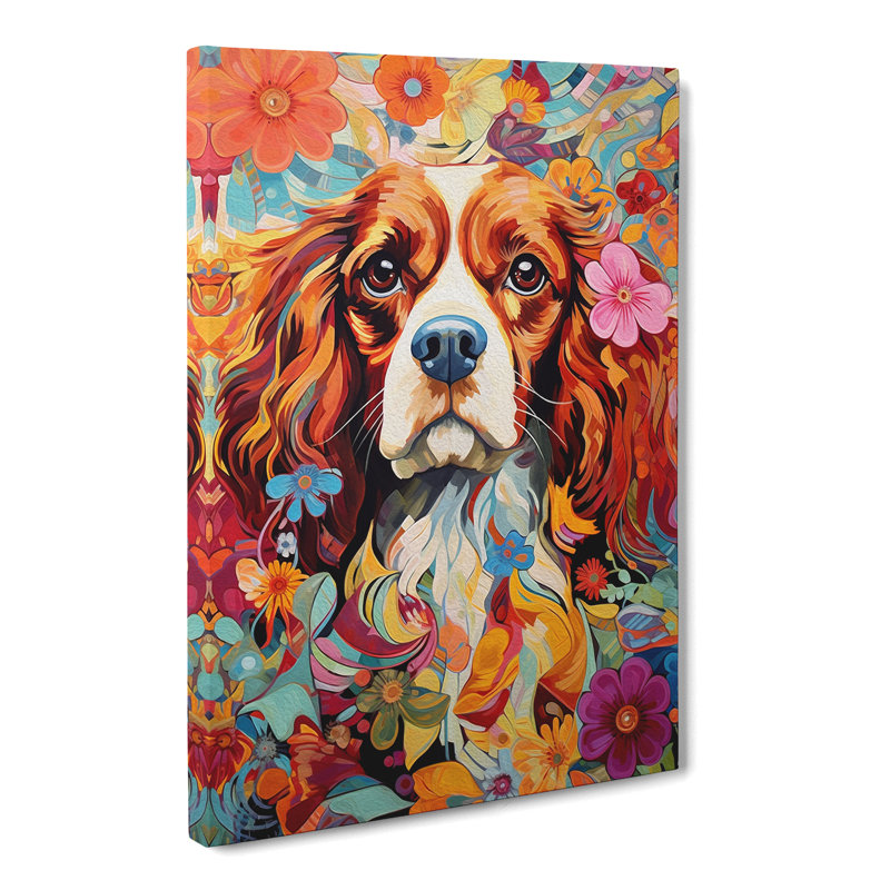 Cavalier King Charles Spaniel Expressionism - Art Prints - Wrapped Canvas, 60cm H x 40cm W x 3cm D