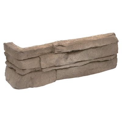 Terraforma 9 in. x 20 in.Manufactured Stacked Stone Ledger Corner Wall Tile