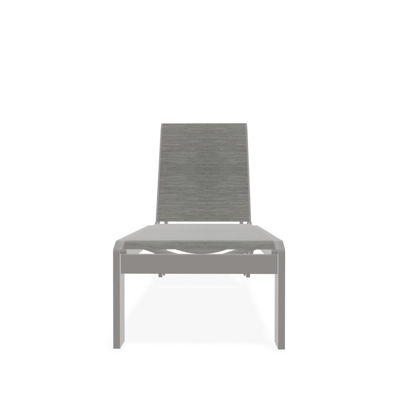 Chaise longue sans accoudoirs empilable en polymère Dune, Alliage Sunbrella®, Gris chaleureux