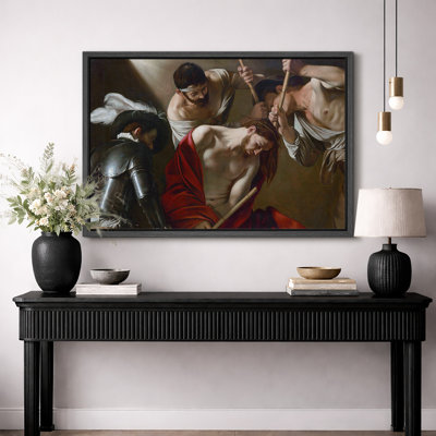 «Crowning with Thorns», scène biblique, œuvre d'art baroque, images de chambre à coucher, art mural impression sur toile encadrée.