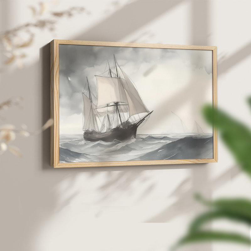 Série nautique-XXXIII - Reproduction encadrée - Restickable, Naturel, H 11 po x l 14 po