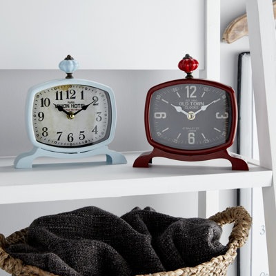 Analogue Stainless Steel Mechanical Tabletop Clock