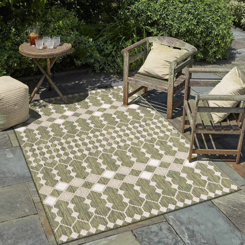 Outdoor Preen Area Rug Moss Color, Rectangle 9' x 12'