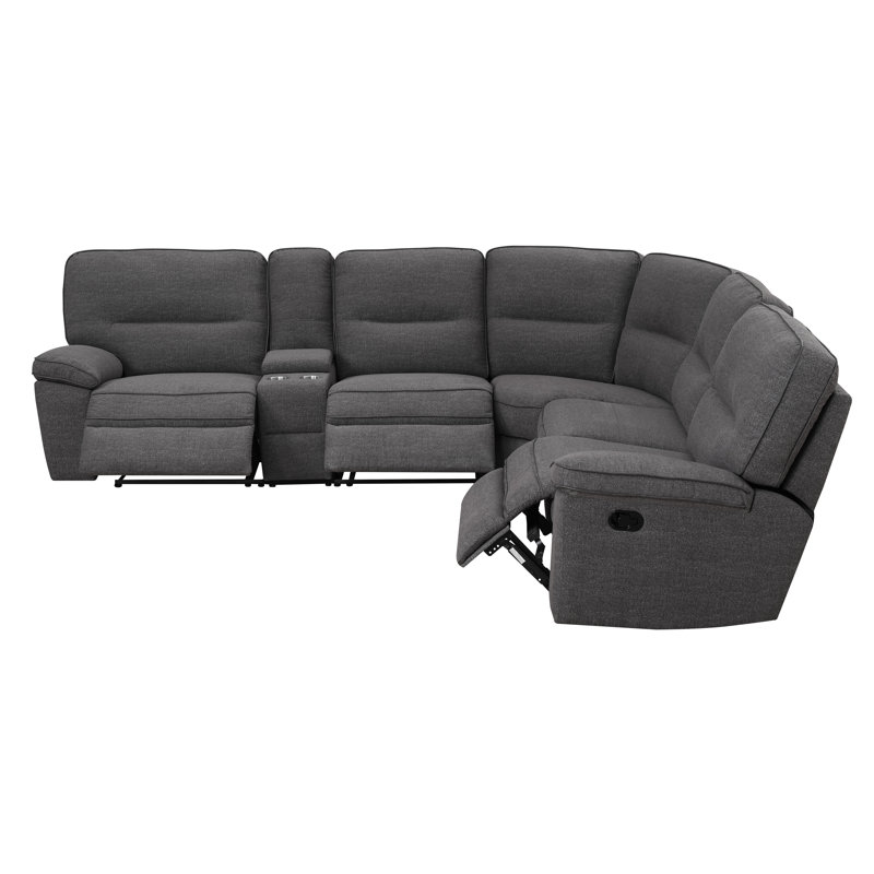 Hashlamoun Upholstered Reclining Curved Sectional Symmetrical