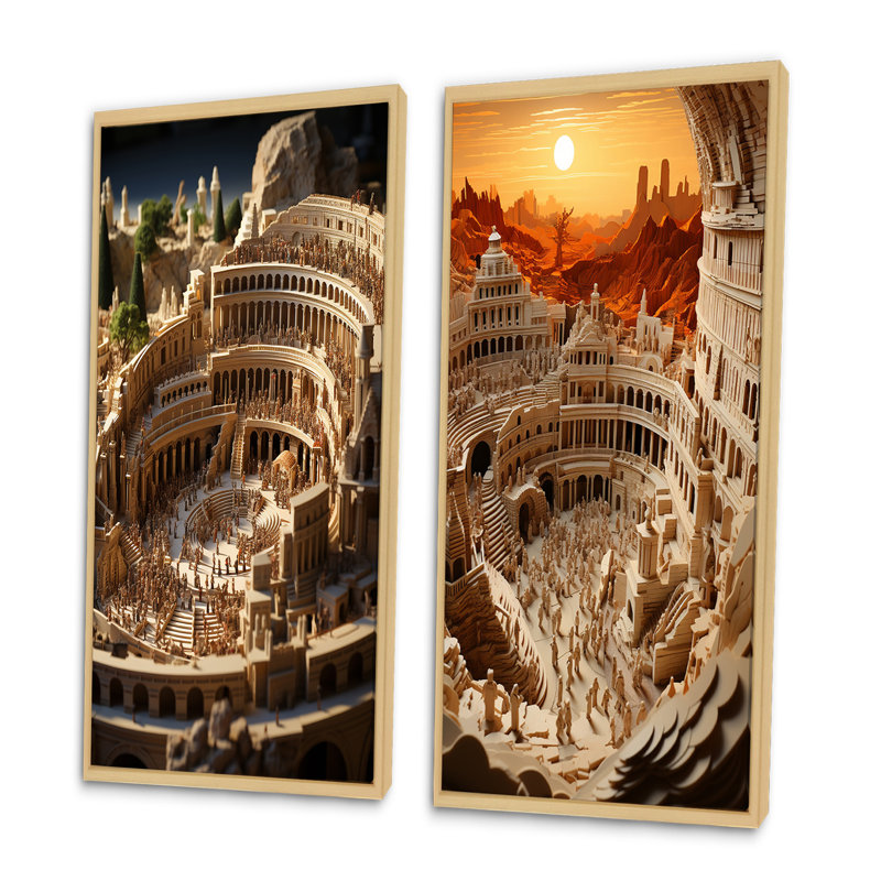«Old Arena Stadiums», 2 pièces, Encadrement brun, H 20 po x l 24 po