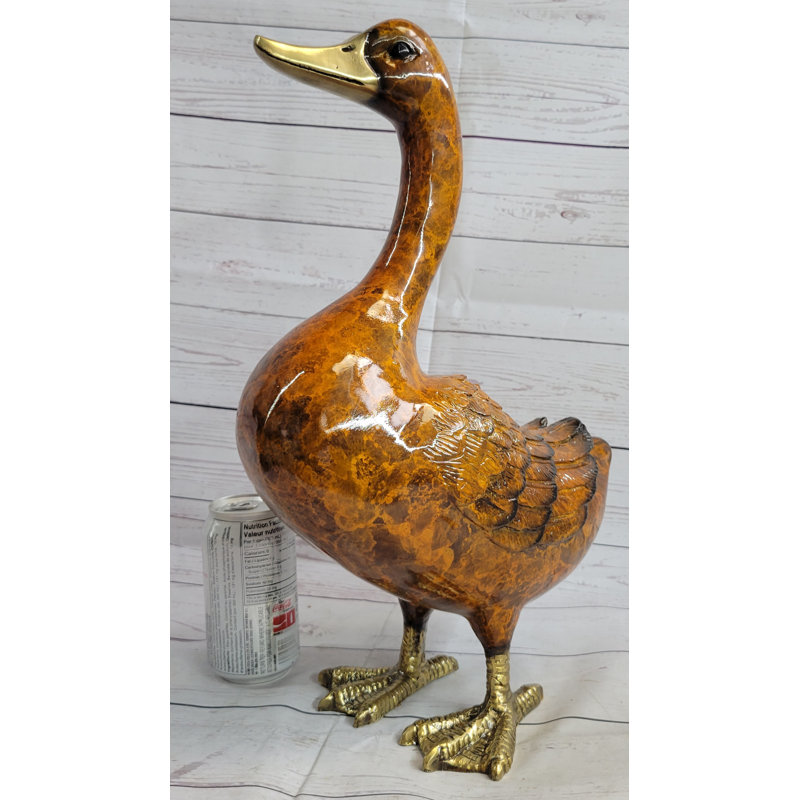 Sculpture statue de canard en bronze 17 po x 15 po Moigniez