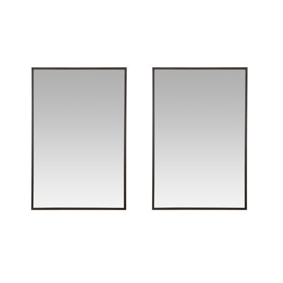 Miroir mural rectangulaire moderne en métal Bali - Paquet de 2