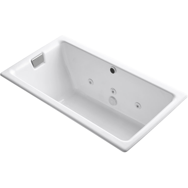 Tea-for-Two 66-In x 36-In Drop-in/Undermount Whirlpool Bath with Reversible Drain