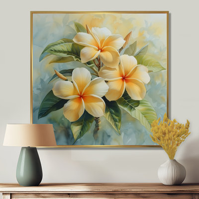 Yellow White Plumeria Tropical Dream - Plumeria Wall Decor