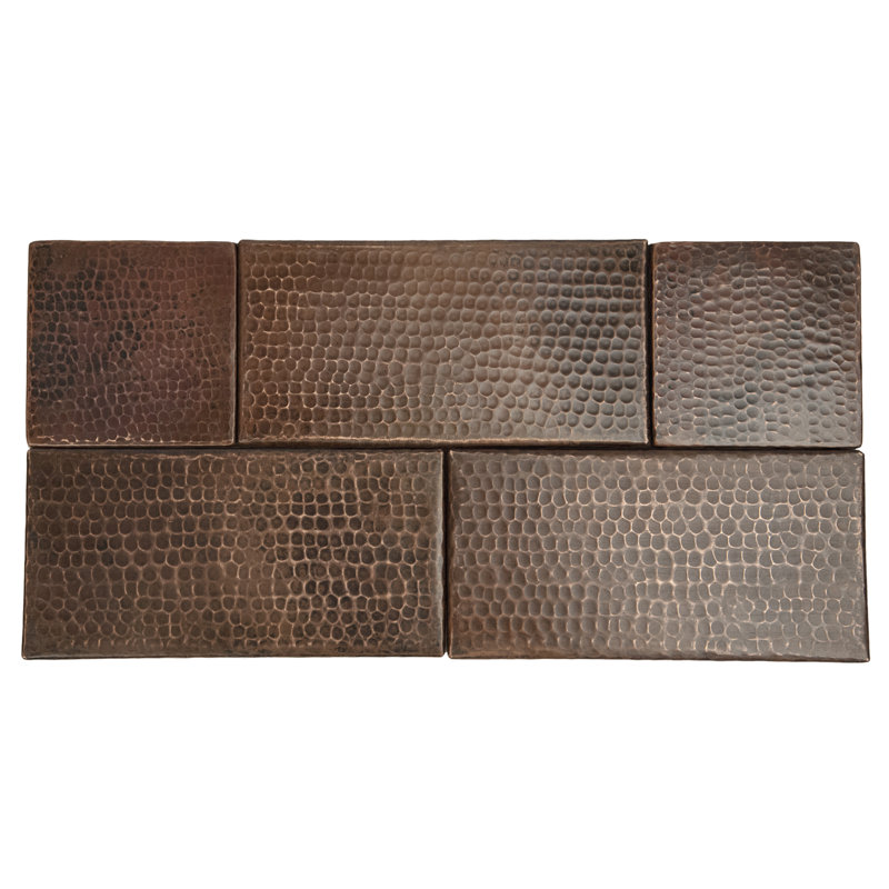 Carreau de cuivre martelé 4 po x 8 po