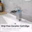 Modern Monobloc Basin Sink Mixer Tap Waterfall Single Level Bathroom Taps Chrome