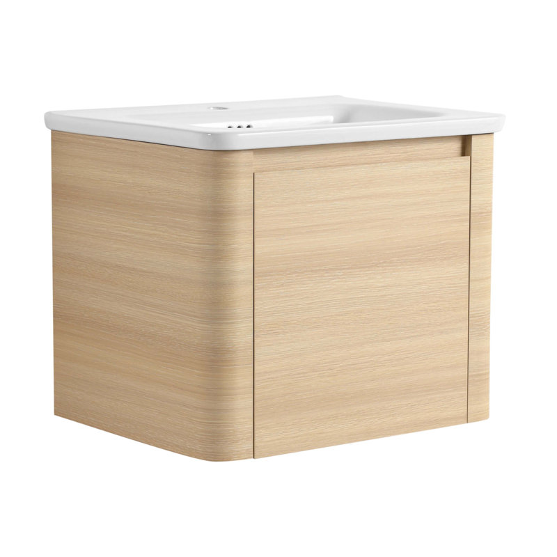 Meuble-lavabo mural 24 po avec lavabo en céramique blanche et porte à fermeture en douceur 1 po, 24"
