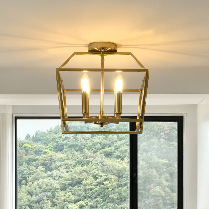 4-light Golden Flush Mount