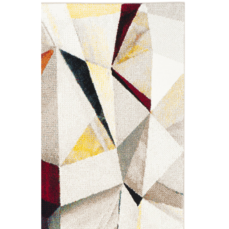 Tapis gris / beige Asumi, Carré 4 pi
