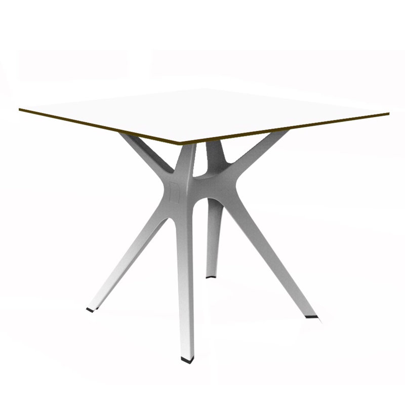 Table de salle à manger Vela S, Blanc, Blanc