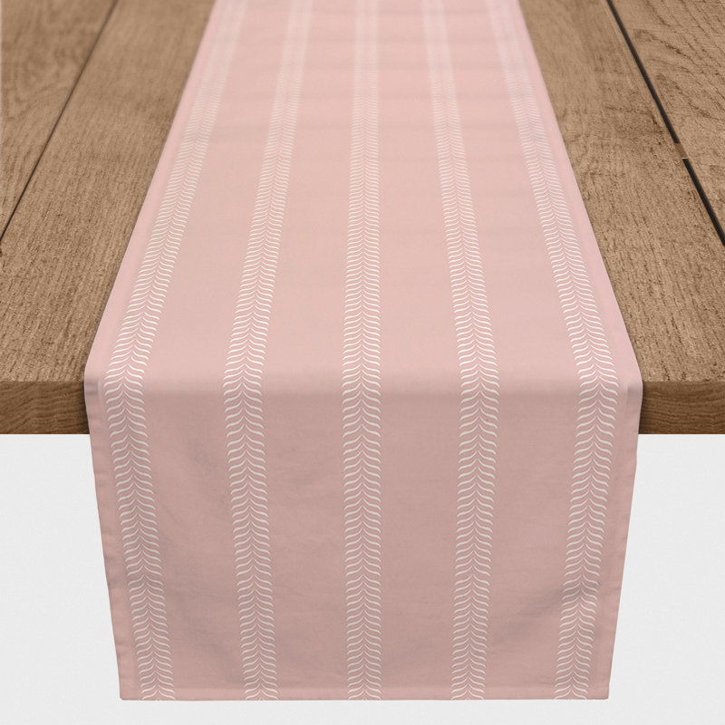 Youssef Rectangular Striped Table Runner, Pink, 72" x 16"