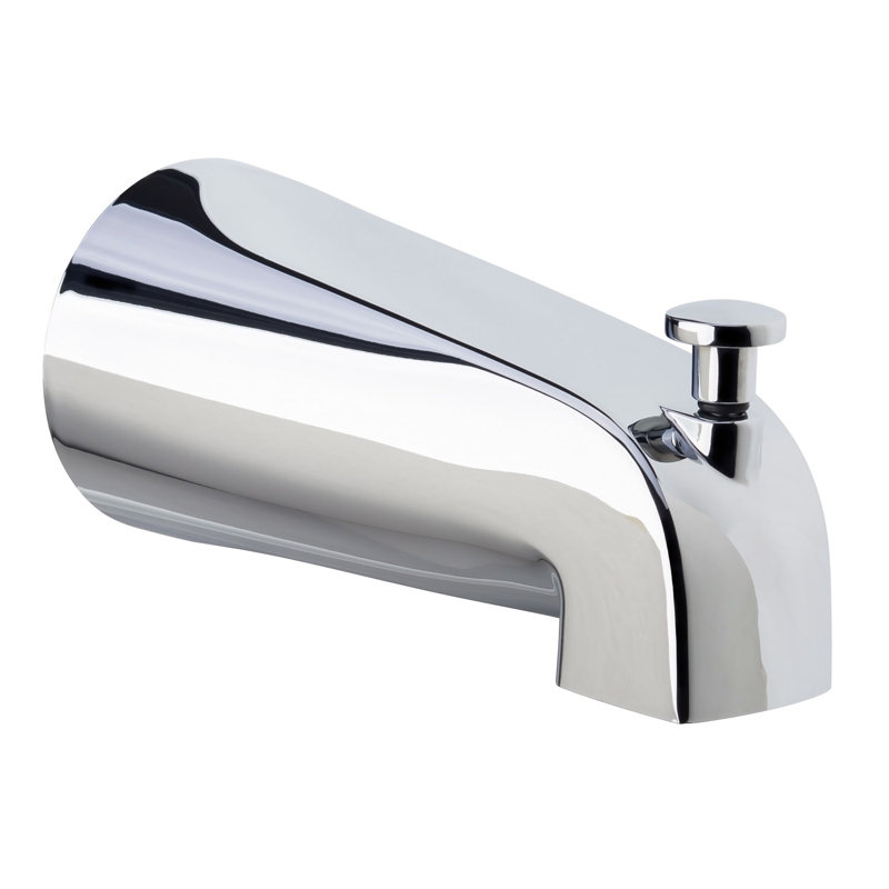 Garniture de bec de baignoire à fixation murale avec inverseur, Chrome poli