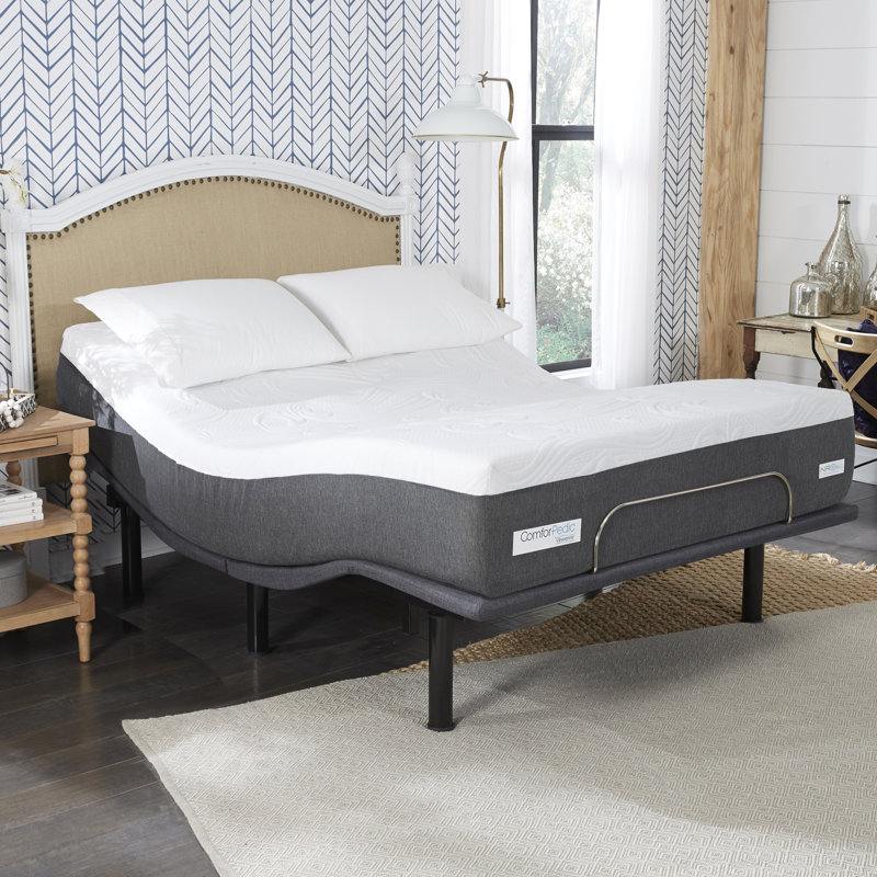 ComforPedic from Beautyrest Medium Gel Memory Foam Mattress with Adjustable Base, Split King, 14"