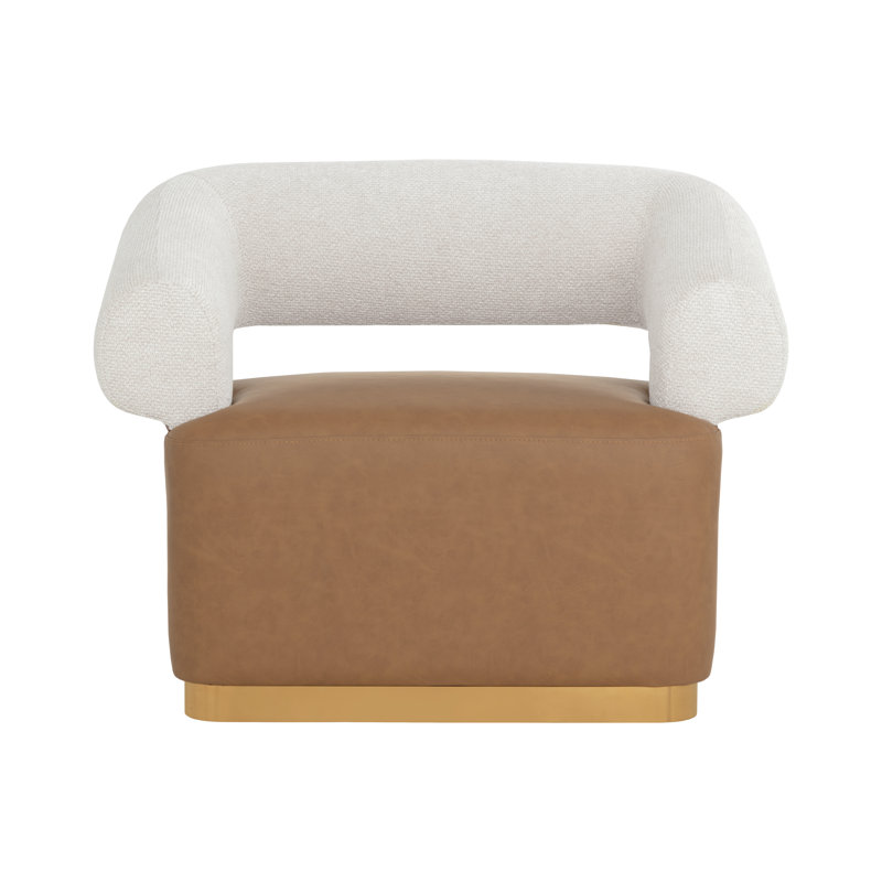 AGGIE SWIVEL LOUNGE CHAIR - COPENHAGEN OLIVE, Similicuir brun; coton; rayonne