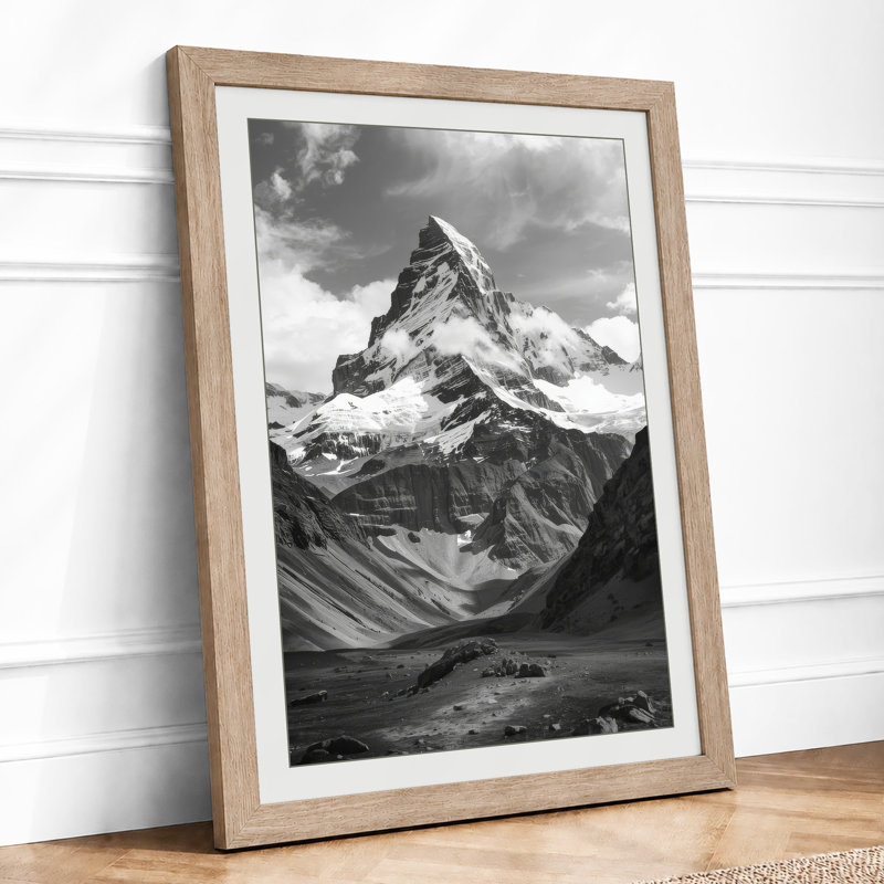 Alpine Peak Minimalist - Print, A2 - 59.4 x 42.0 cm, Oak