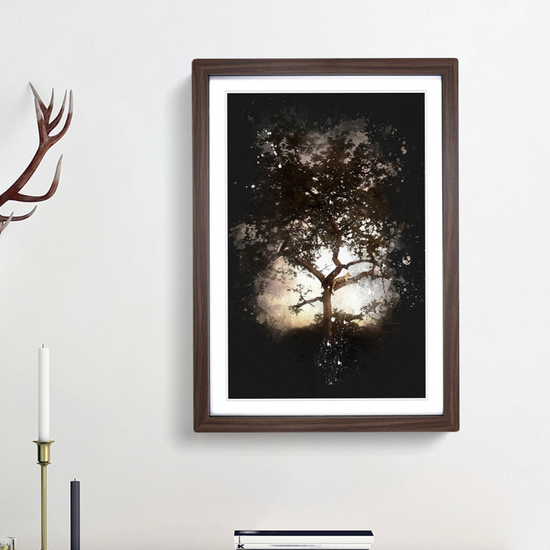 'Leopard Siesta' - Picture Frame Graphic Art Print, 63cm H x 45cm W x 2cm D, Walnut Framed