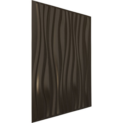 Panneau mural 3D décoratif Leandros EnduraWall 19 x 8 po x H 19 5/8 po, bronze foncé métallique (couvre 2,67 pieds carrés)