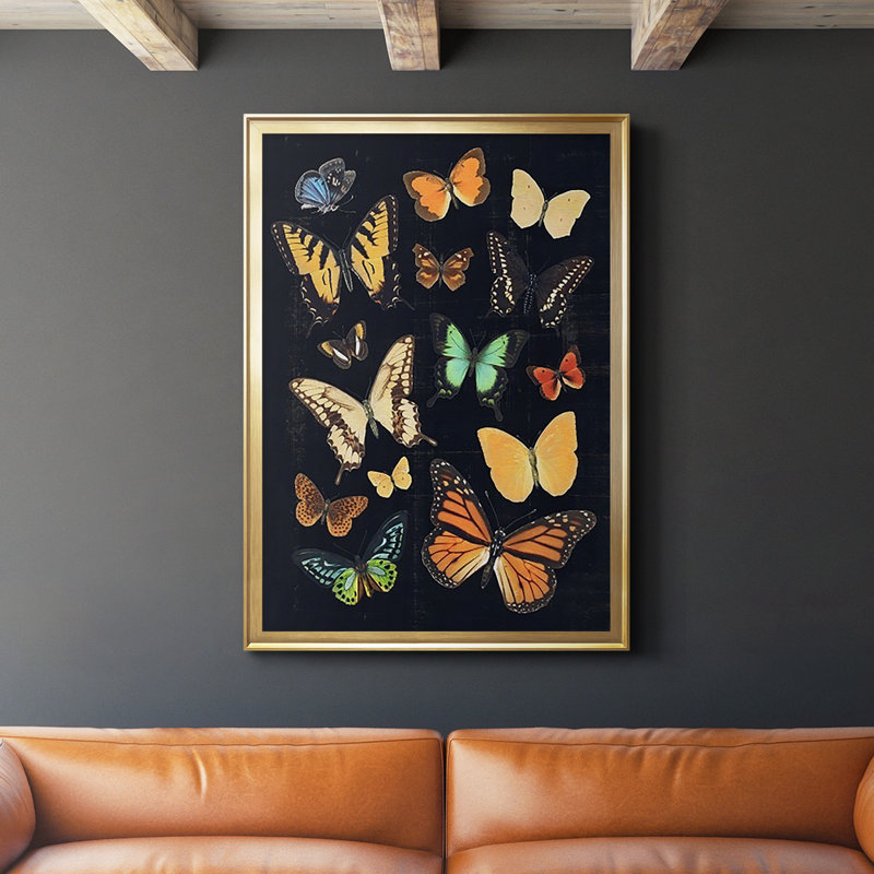 " Collected Flutter III ", Gold, 42.5" H x 30.5" W x 1" D