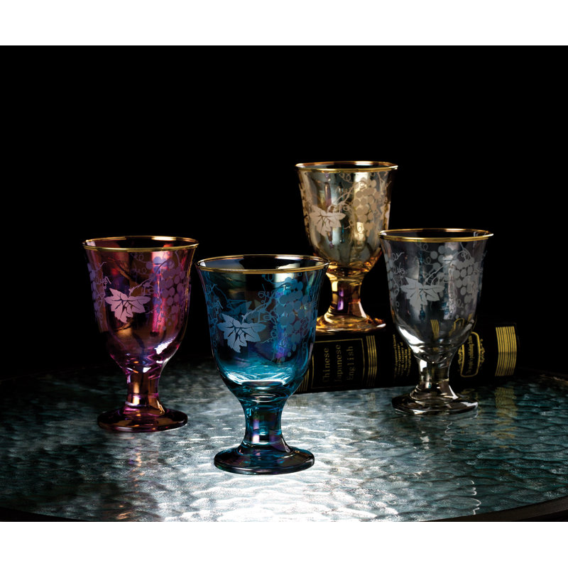 À pied en verre 10 oz à raisin design