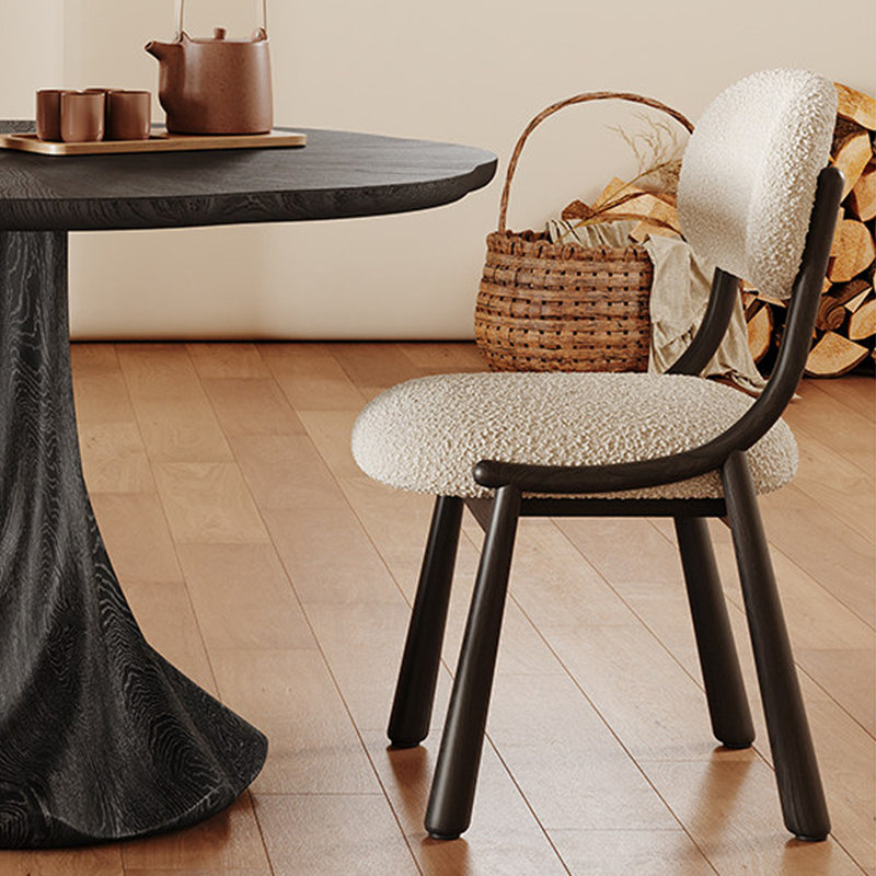 Table ronde noire exquise de style français, 5 pièces: table, 4 chaises, H 29,52 po x l 39,37 po x P 39,37 po