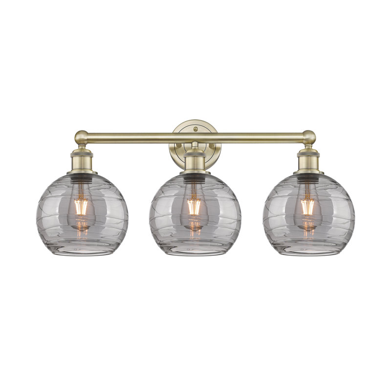 Essex 3 - Light Dimmable Vanity Light, Antique Brass, Light Smoke