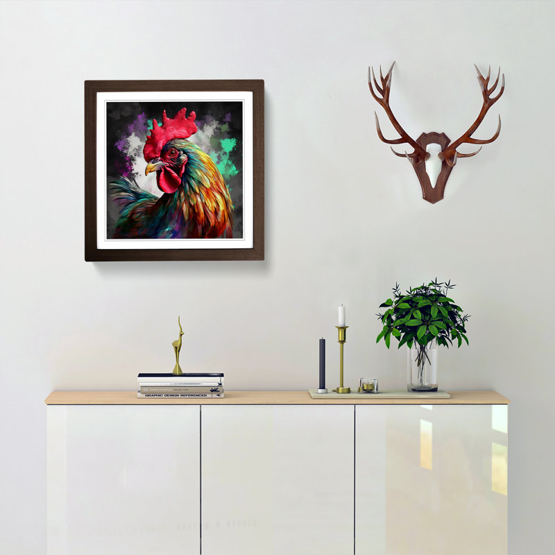Rooster Digital - Framed Print, Walnut