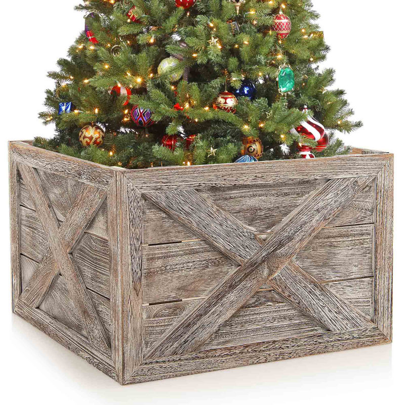 Solid Color Wood, 14.5" H x 22.5" W x 22.5" D, Gray