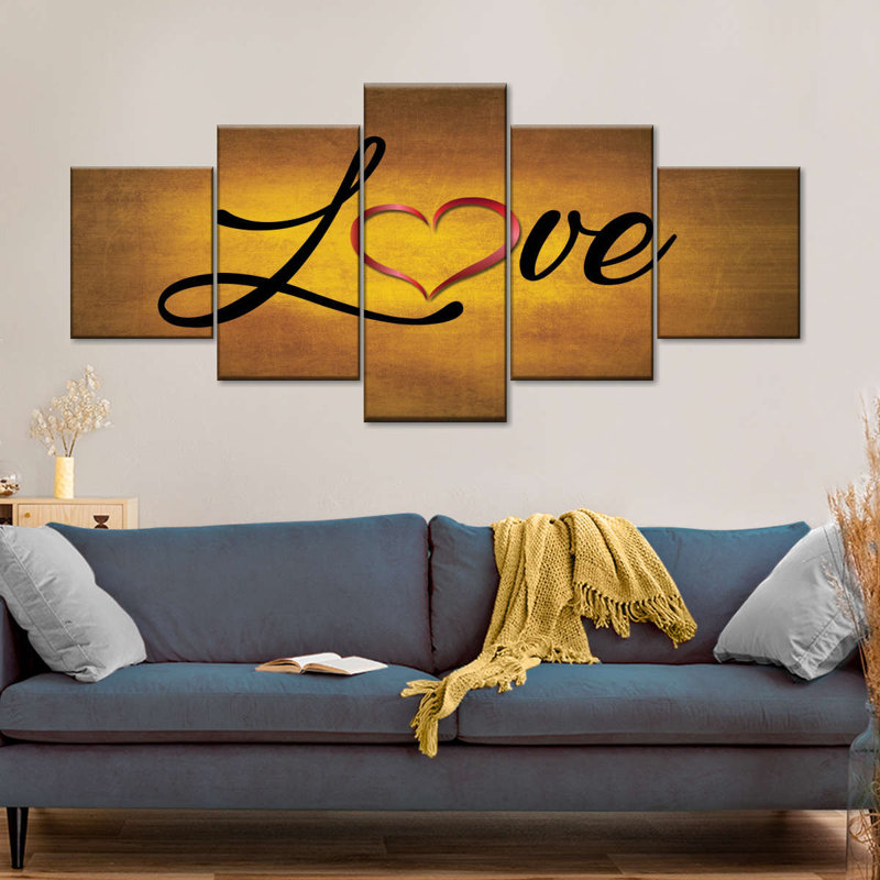 «Golden Love», reproduction d'art sur toile, H 55 po x l 24 po x P 1,25 po