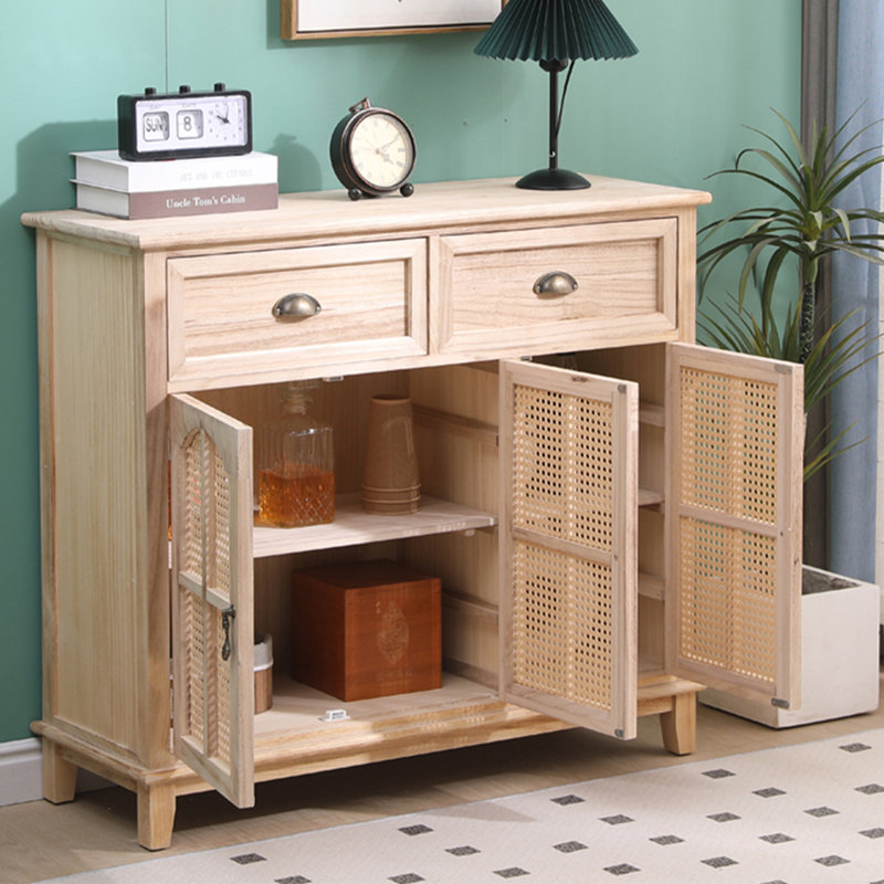 Buffet décoratif simple en rotin tissé