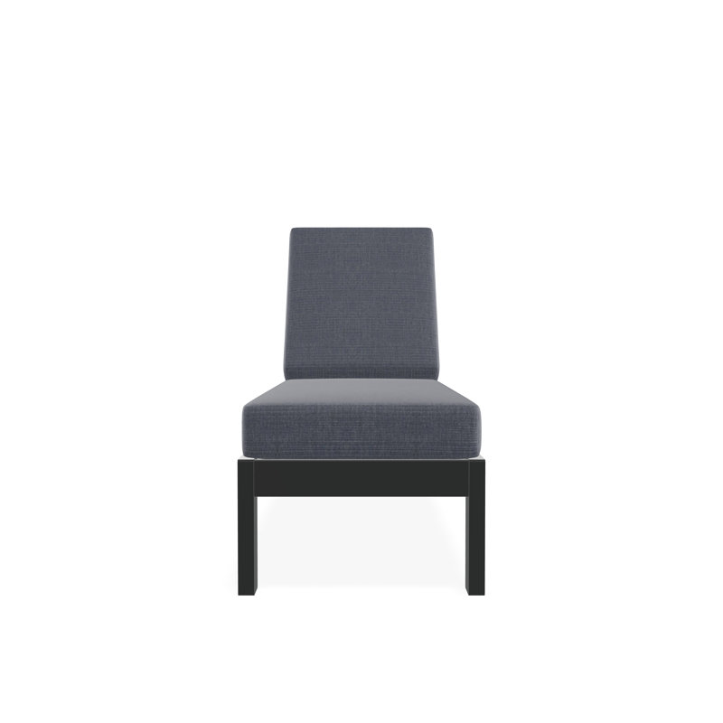 Chaise longue sans accoudoirs en polyester à 3 positions Leeward, Denim prouvé, Graphite