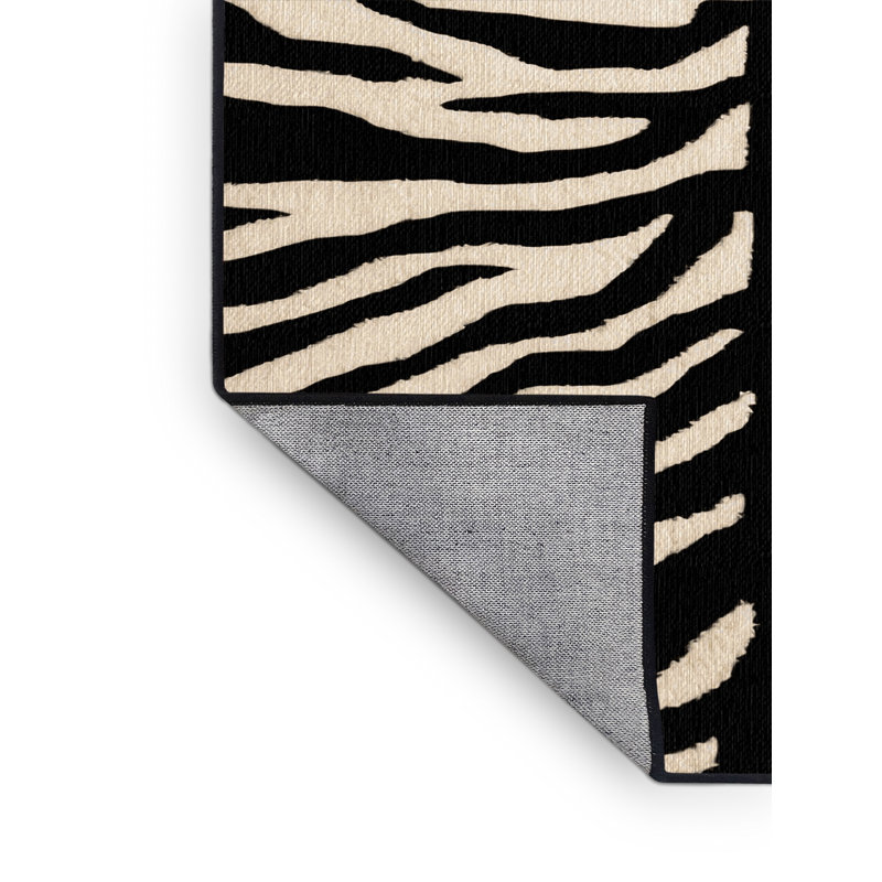  Washable Plains Zebra Wildlife Area Rug, Rectangle 8' x 12'