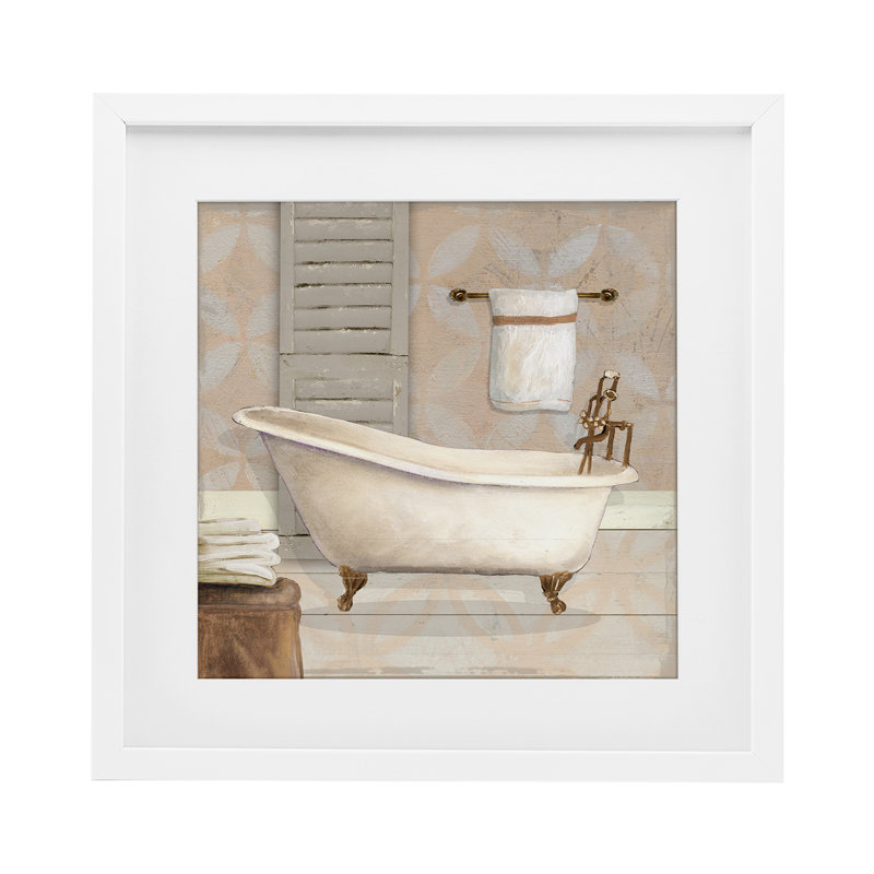 «Neutral Clawfoot Bathaign», reproduction encadrée sous verre, design par Carol Robinson, H 13 po x l 13 po