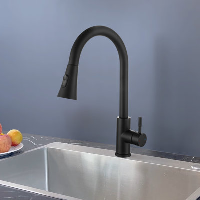 Robinet d'évier de cuisine à poignée simple rétractable