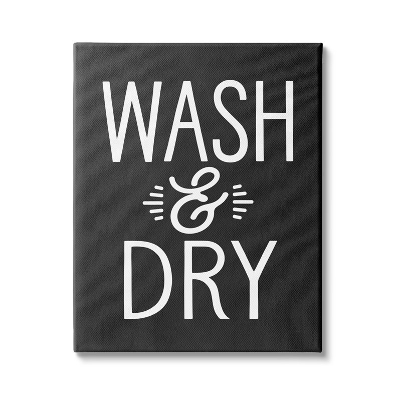 Wash And Dry Vintage Cleaning Phrase Kitchen Laundry by Lettered And Lined - Textual Art, 20" H x 16" W, Wood Plaque