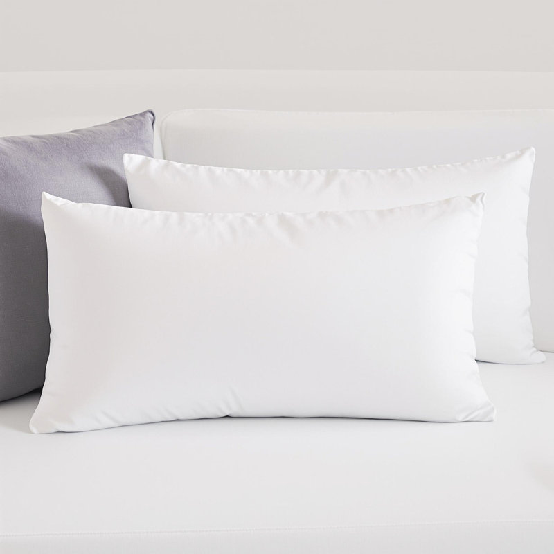 Decorative Feather Down Fill Breathable Pillow Insert, Rectangle 12"H x 24"W
