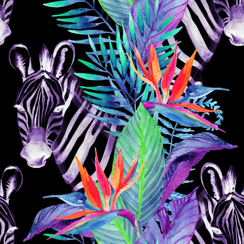 Lennie Zebra Pattern by Tanya Syrytsyna - Wrapped Canvas Print, 30cm H x 30cm W x 3.8cm D