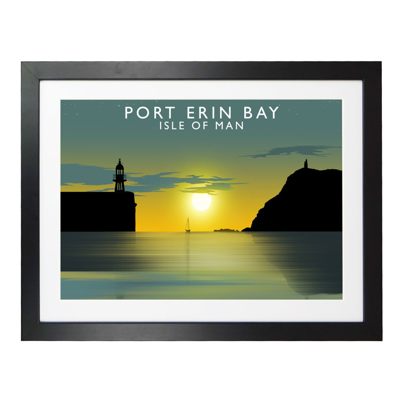 Port Erin Bay by Richard O'Neil - Print, 33.5 cm H x 43.5 cm W x 2.2 cm D, Black Wood Frame
