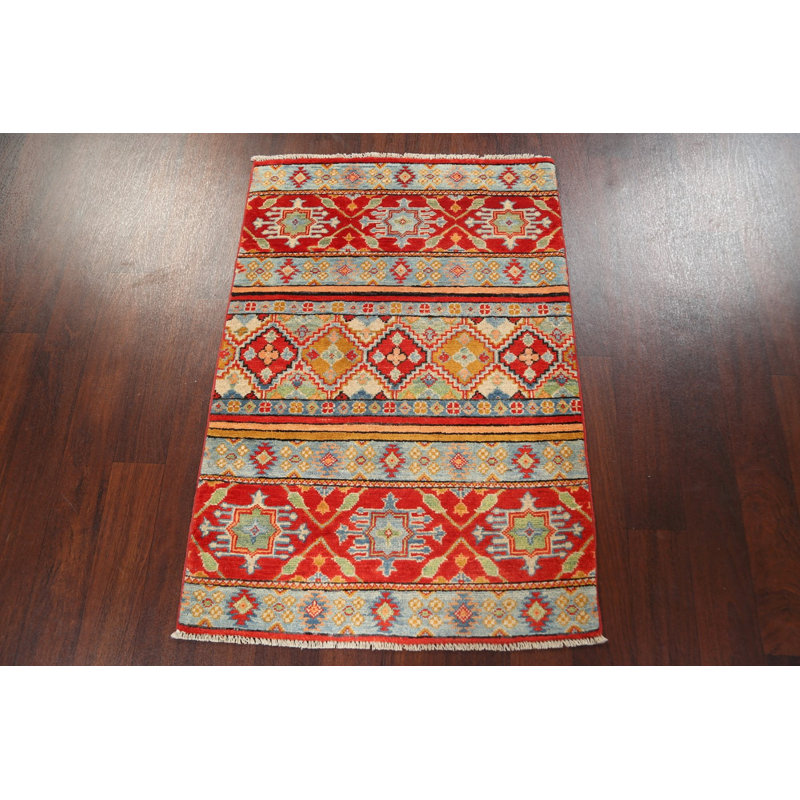 Tapis oriental géométrique Kazak 3 x 4