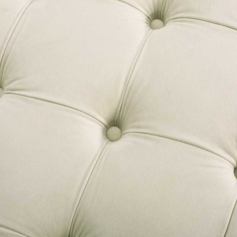Beige 40,98 po X Velvet, 17,27 de hauteur, 39,95 lb de largeur et de profondeur