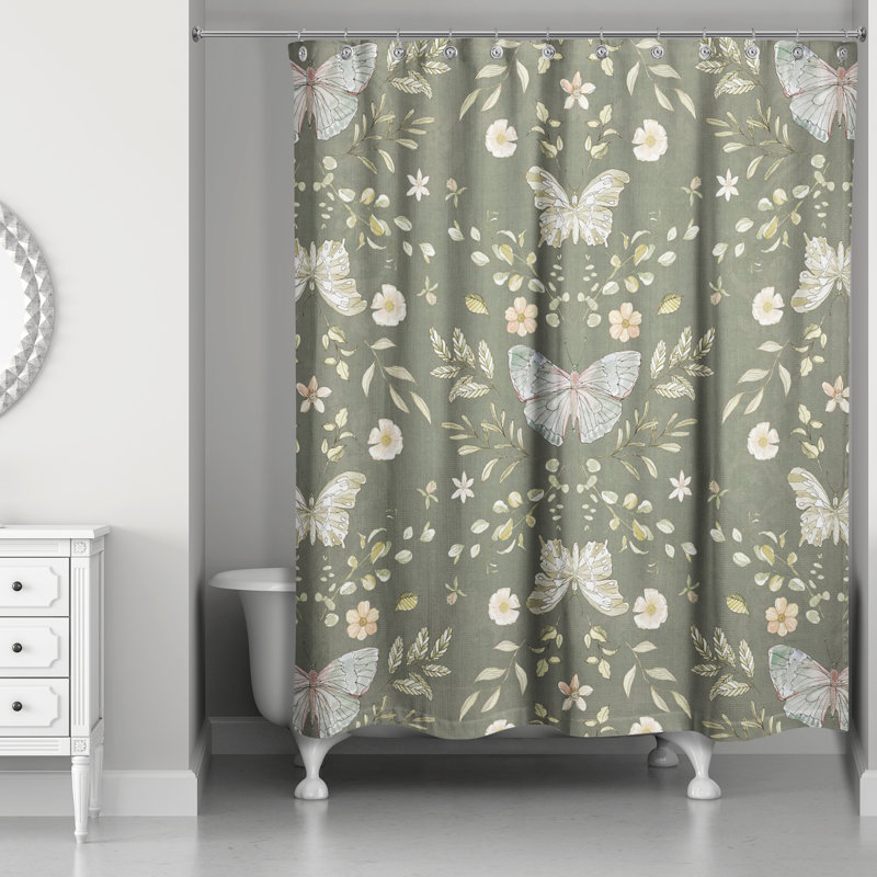 Rideau de douche simple Anglina, Vert