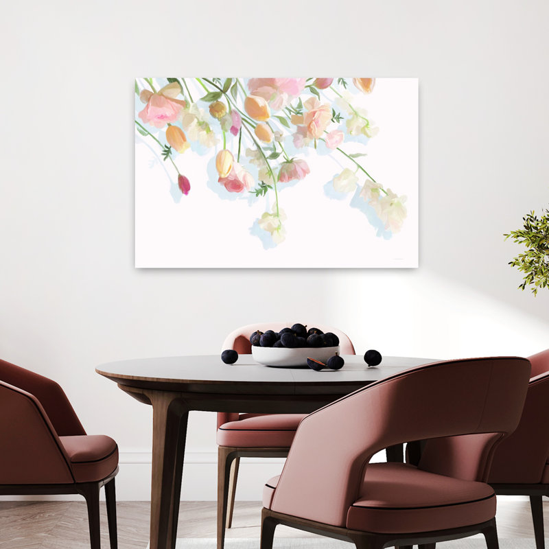 Art floral doux au printemps, H 24 po x l 36 po