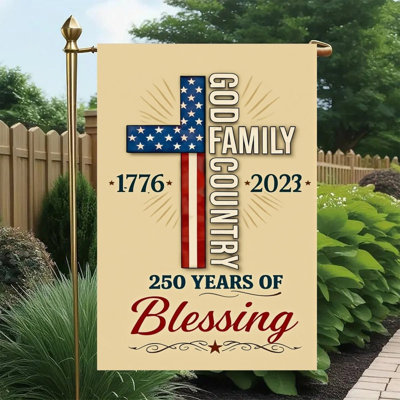 Drapeau des États-Unis Cross God Family Country