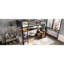 Lit mezzanine simple en métal noir TG avec bureau d'étude et tiroirs de rangement en tissu, zone de configuration de sommeil silencieux, réduction du bruit pour