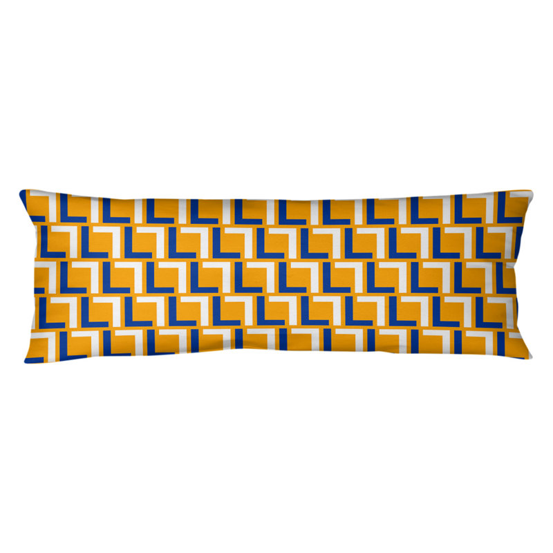Polyester Medium Pillow, Microfiber, Blue/White/Gold
