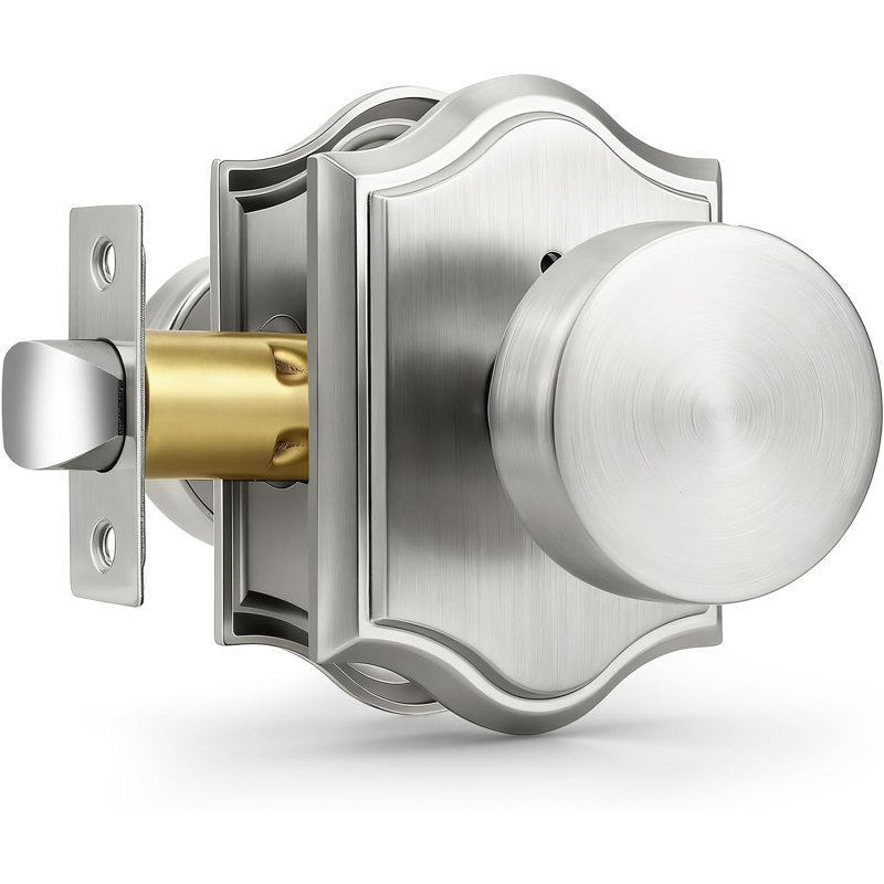 Poignées de porte robustes pour l'intérieur du couloir de vestibule Probrico, Nickel brossé, Intimité (lit et salle de bain)